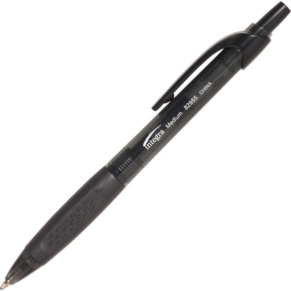 Integra Easy Click Ballpoint Pen: Medium Point Black Ink - 1 Dozen - Pens