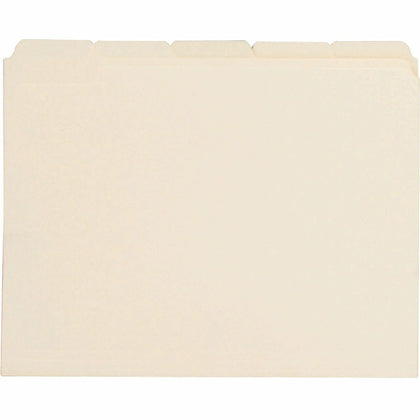 Business Source 1/5 Tab Cut Letter Recycled File Folders - 100/Box - Top