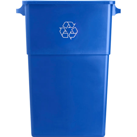 Genuine Joe 23 Gallon Recycling Container - Rectangular Blue/White - Bins