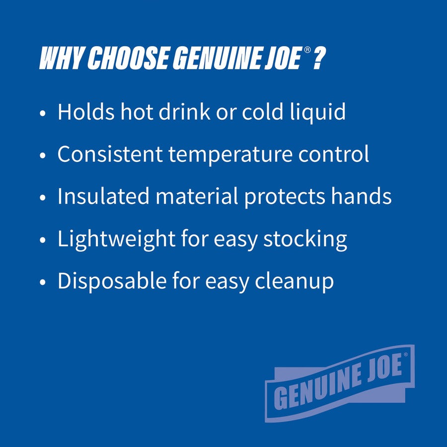 Genuine Joe 16 oz Hot/Cold Foam Cups - 16 fl oz - White - Foam - Hot Drink, Cold Drink - 25/Pack - 20 / Carton