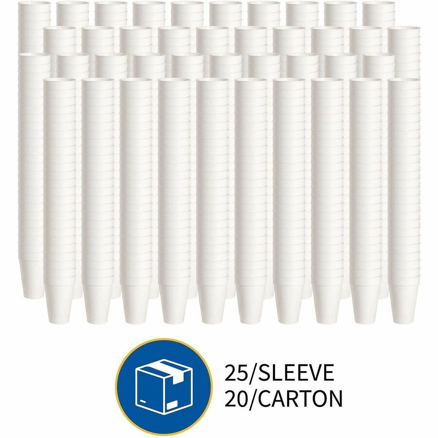 Genuine Joe 16 oz Hot/Cold Foam Cups - 16 fl oz - White - Foam - Hot Drink, Cold Drink - 25/Pack - 20 / Carton