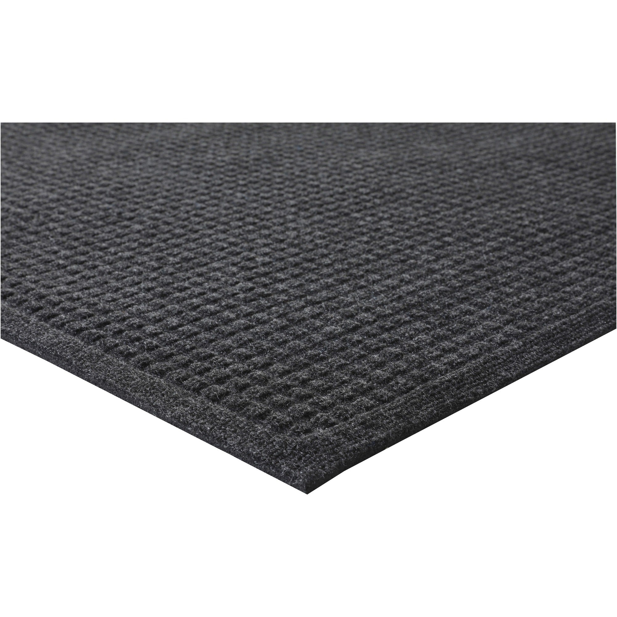 Genuine Joe EcoGuard Indoor Wiper Floor Mats - Indoor - 60" Length x 36" Width - Plastic, Rubber - Charcoal Gray - 1 Each