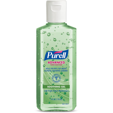PURELL® Advanced Hand Sanitizer Gel - Floral Scent - 4 fl oz - Squeeze Bottle Dispenser - Kill Germs - Hand - Moisturizing - Green - Non-sticky, Residue-free, Moisturizing - 1 Each
