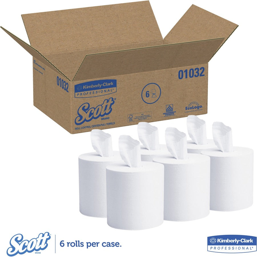 Scott Essential Roll Center Pull Towels with Fast-Drying Absorbency Pockets - Alternate-Image1