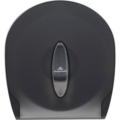 Georgia-Pacific 1-Roll Jumbo Jr. High-Capacity Toilet Paper Dispenser - Roll Dispenser - 1 x Roll - 9" Roll Diameter - 11.3" Height x 10.6" Width x 5.4" Depth - Plastic - Smoke Gray - Lockable, Washable, Durable - 1 Each