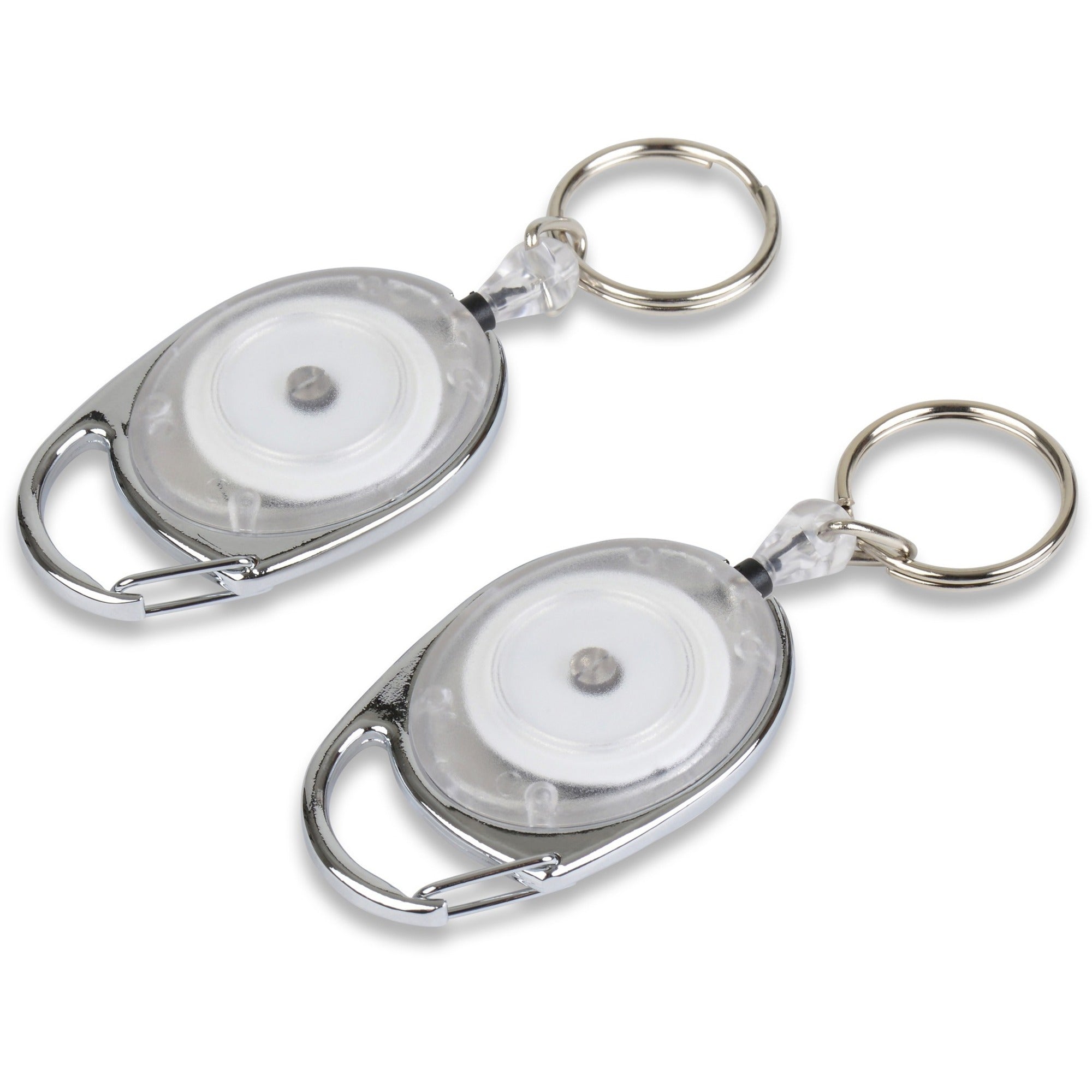 Tatco Reel Key Chain with Chrome Carabiner - Chrome - 6 / Pack