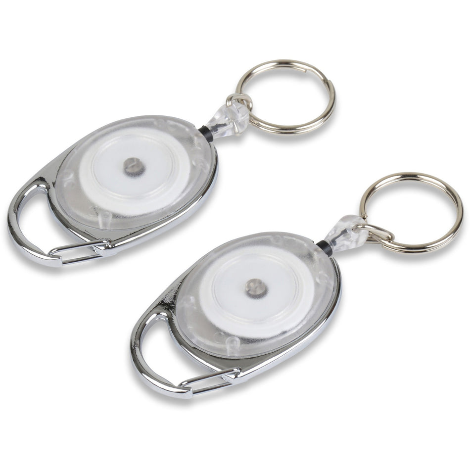 Tatco Reel Key Chain with Chrome Carabiner - Chrome - 6 / Pack