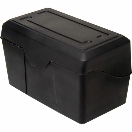 Advantus Index Card Holder - 5.9" Height x 9" Width x 5.5" Depth - Plastic - Black - 1 Each