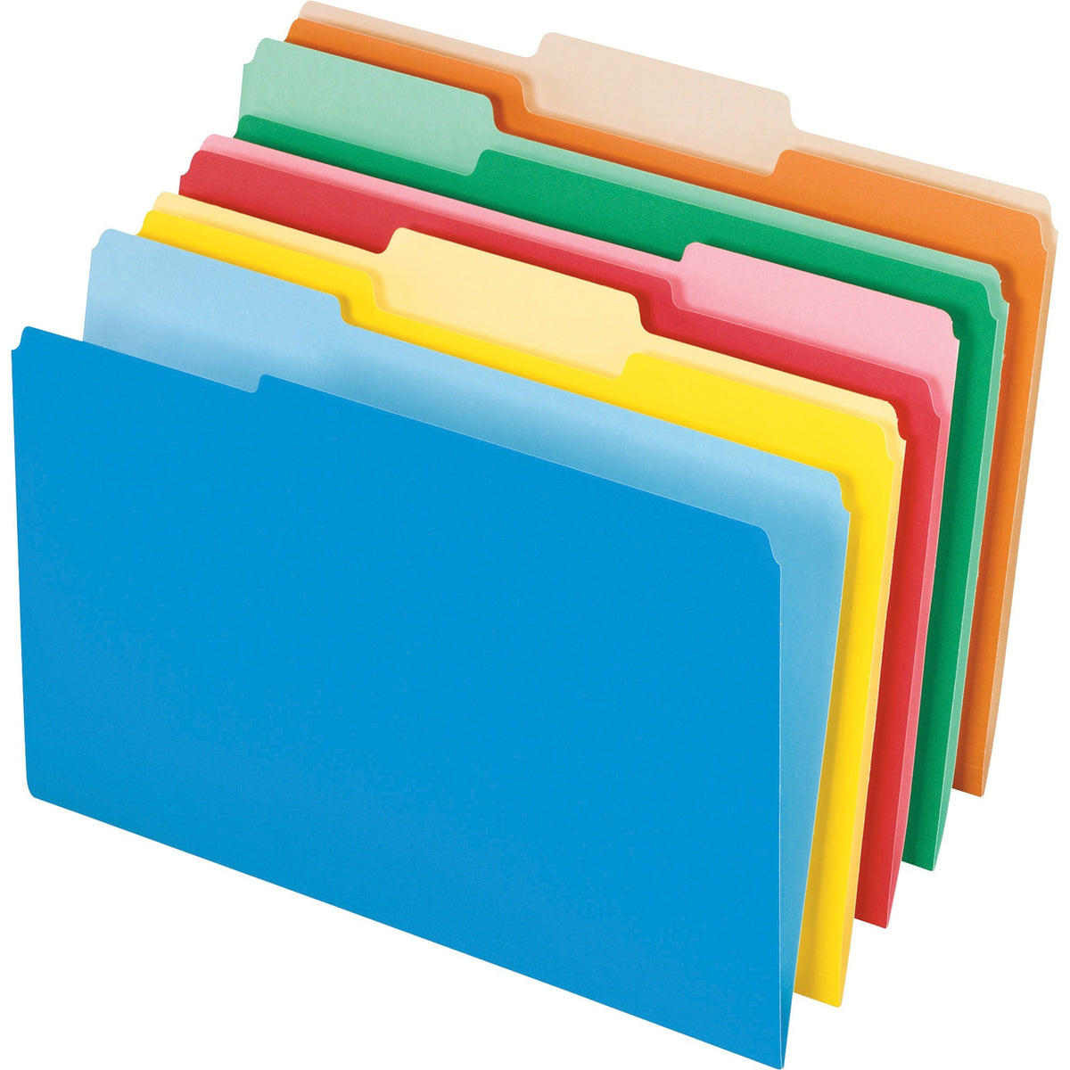 Pendaflex 1/3 Tab Cut Legal Recycled Top Tab File Folder - 8 1/2" x 14" - Assorted - Acid-free - 10% Recycled - 100 / Box