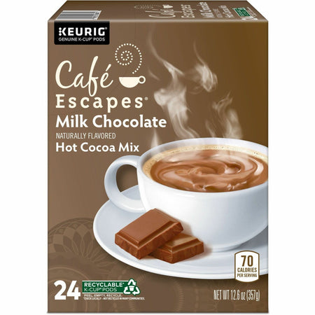 Caf&eacute; Escapes® K-Cup, Pod Milk Chocolate Hot Cocoa Keurig Single-Serve K-Cup Pods, 24 Count - K-Cup, Pod - Milk Chocolate, Hot Cocoa - 24 / Pack