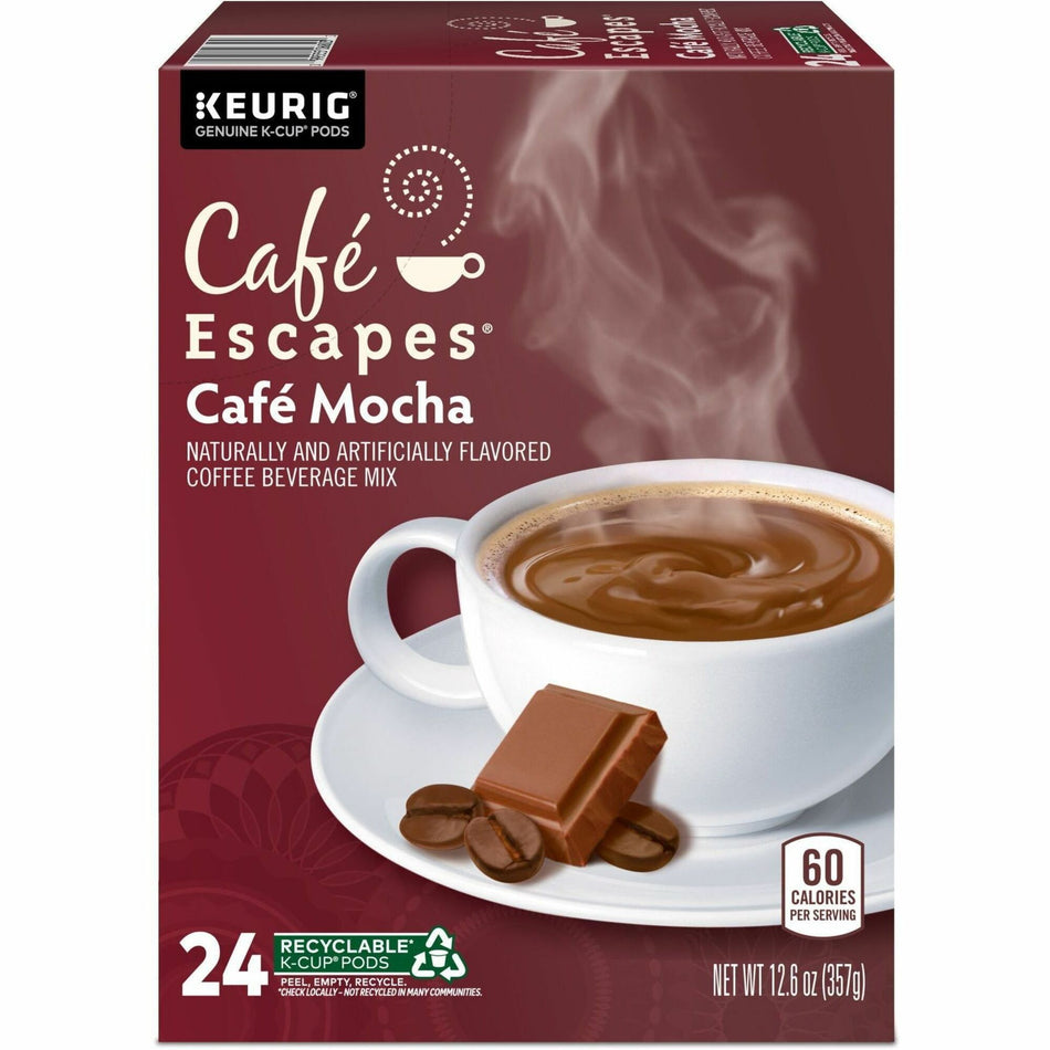 Caf&eacute; Escapes® K-Cup, Pod Caf&eacute; Mocha Keurig Single-Serve K-Cup Pods, 24 Count - Compatible with Keurig Brewer - Regular - 0.5 oz - K-Cup, Pod - 24 / Pack