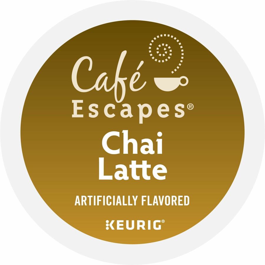 Café Escapes® Chai Latte Single-Serve K-Cup Pods, 24 Count Black Tea K-Cup - Compatible with Keurig K-Cup Brewer - Black Tea - 0.5 oz - 24 K-Cup - Kosher - 24 / Pack