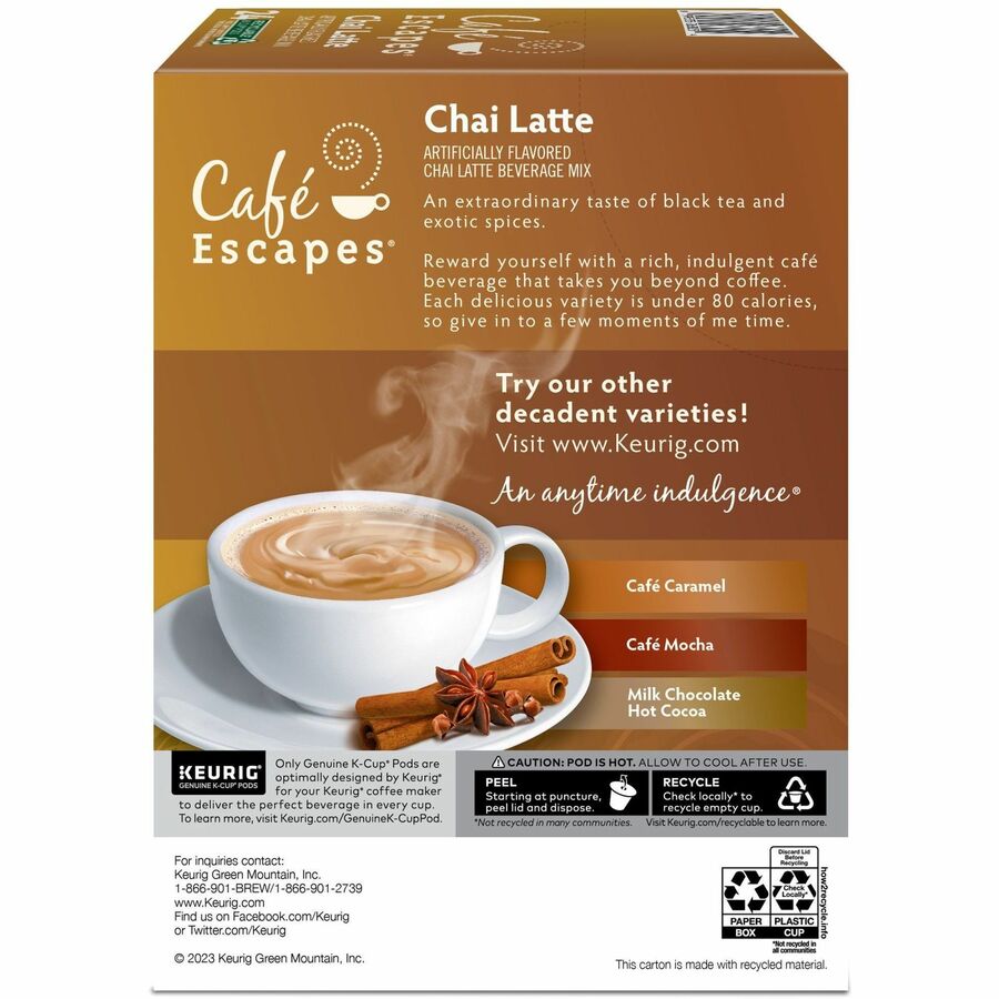 Caf&eacute; Escapes&reg; Chai Latte Single-Serve K-Cup Pods, 24 Count Black Tea K-Cup - Alternate-Image5