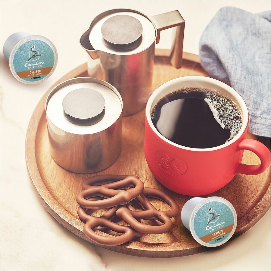 Caribou Coffee® K-Cup Caribou Blend Coffee - Compatible with Keurig Brewer - Regular - Medium - K-Cup - 24 / Box