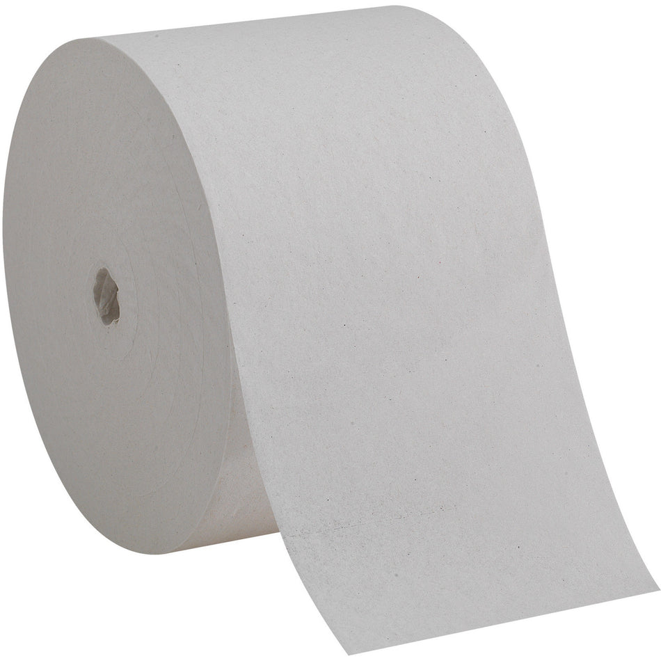 Compact Coreless Recycled Toilet Paper - 1 Ply - 3.85" Width x 4.05" Length - 3000 Sheets/Roll - 5.75" Roll Diameter - White - Fiber - 18 Rolls Per Carton - 18 / Carton