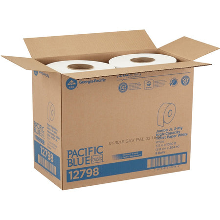 Pacific Blue Basic Jumbo Jr. High-Capacity Toilet Paper - Top