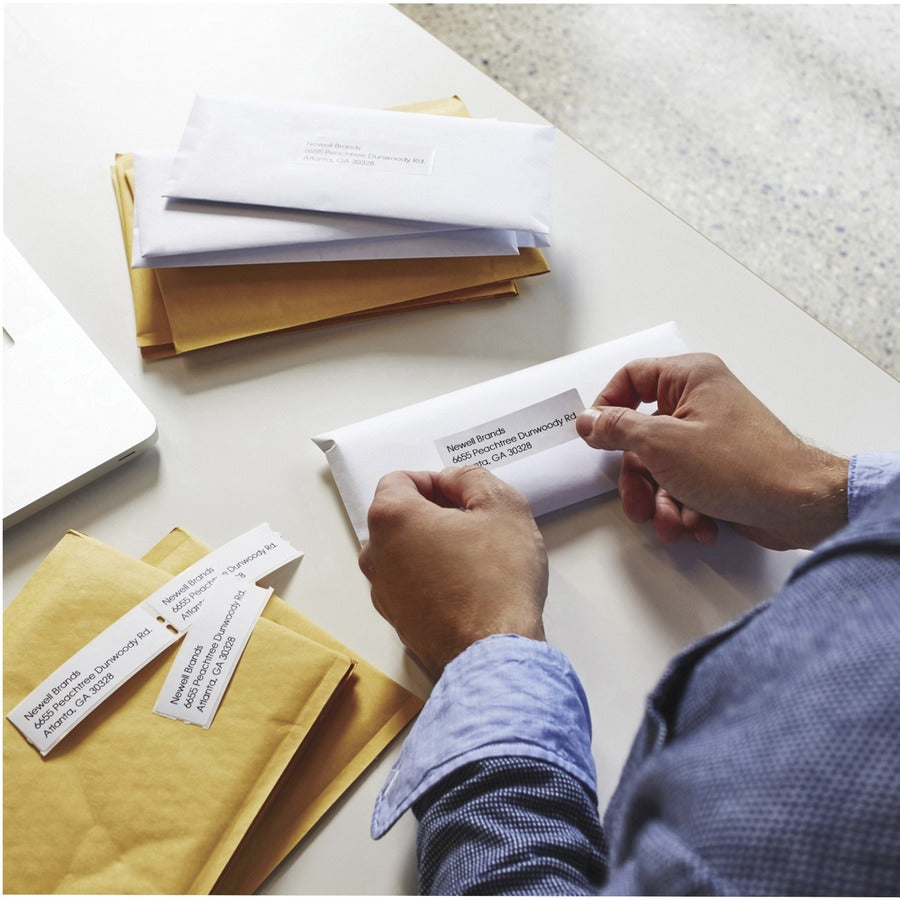 Dymo LabelWriters Continuous Roll Address Labels - 1 1/8" Width x 3 1/2" Length - White - 260 / Roll - 2 / Box