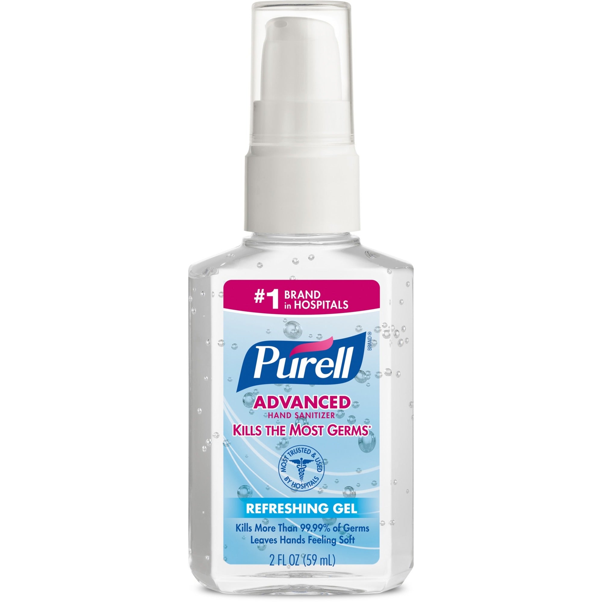 PURELL® Advanced Hand Sanitizer Gel - 2 fl oz - Pump Bottle Dispenser - Kill Germs - Hand - Clear - 1 Each