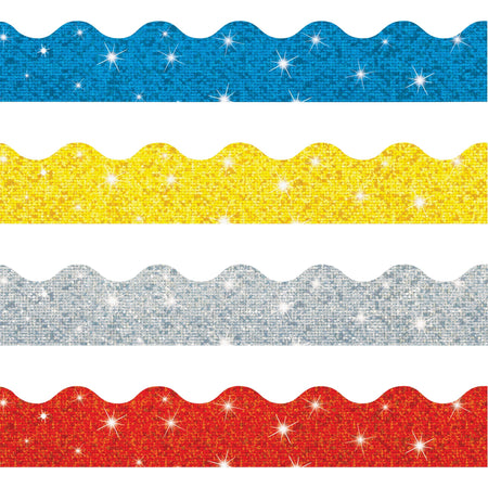Trend Sparkle Terrific Trimmers Borders - 130 Shape - Blue, Silver, Yellow, Red - 1 Set
