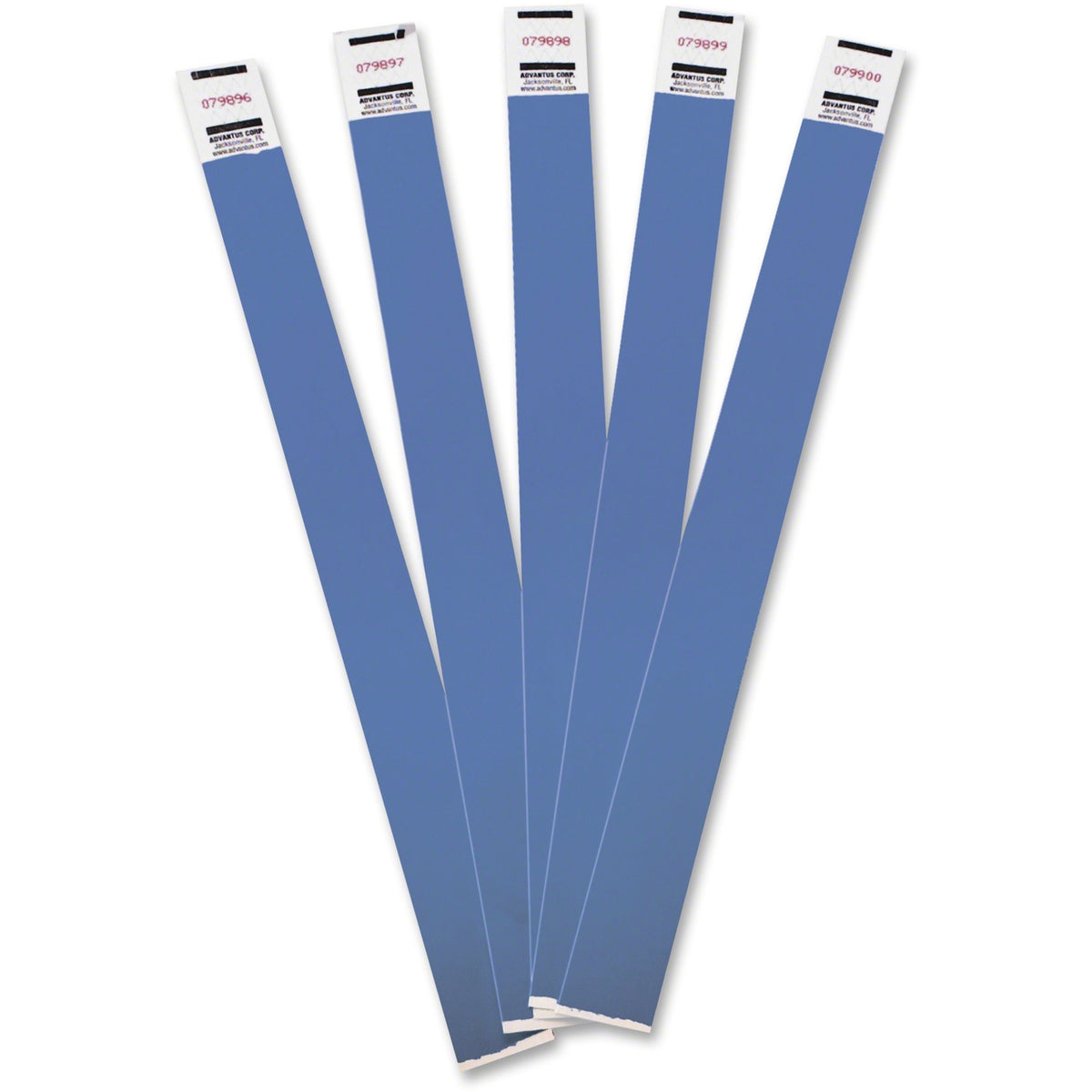 Advantus Tyvek® Wristbands - 3/4" Width x 10" Length - Rectangle - Blue - Tyvek - Adhesive Closure - 100 / Pack