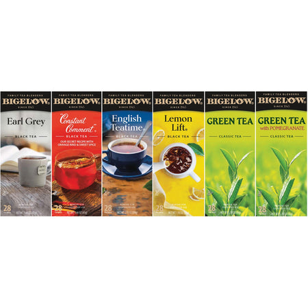 Bigelow Assorted Flavor Green Tea Bag - Green Tea - 28/Box - 6 / Carton