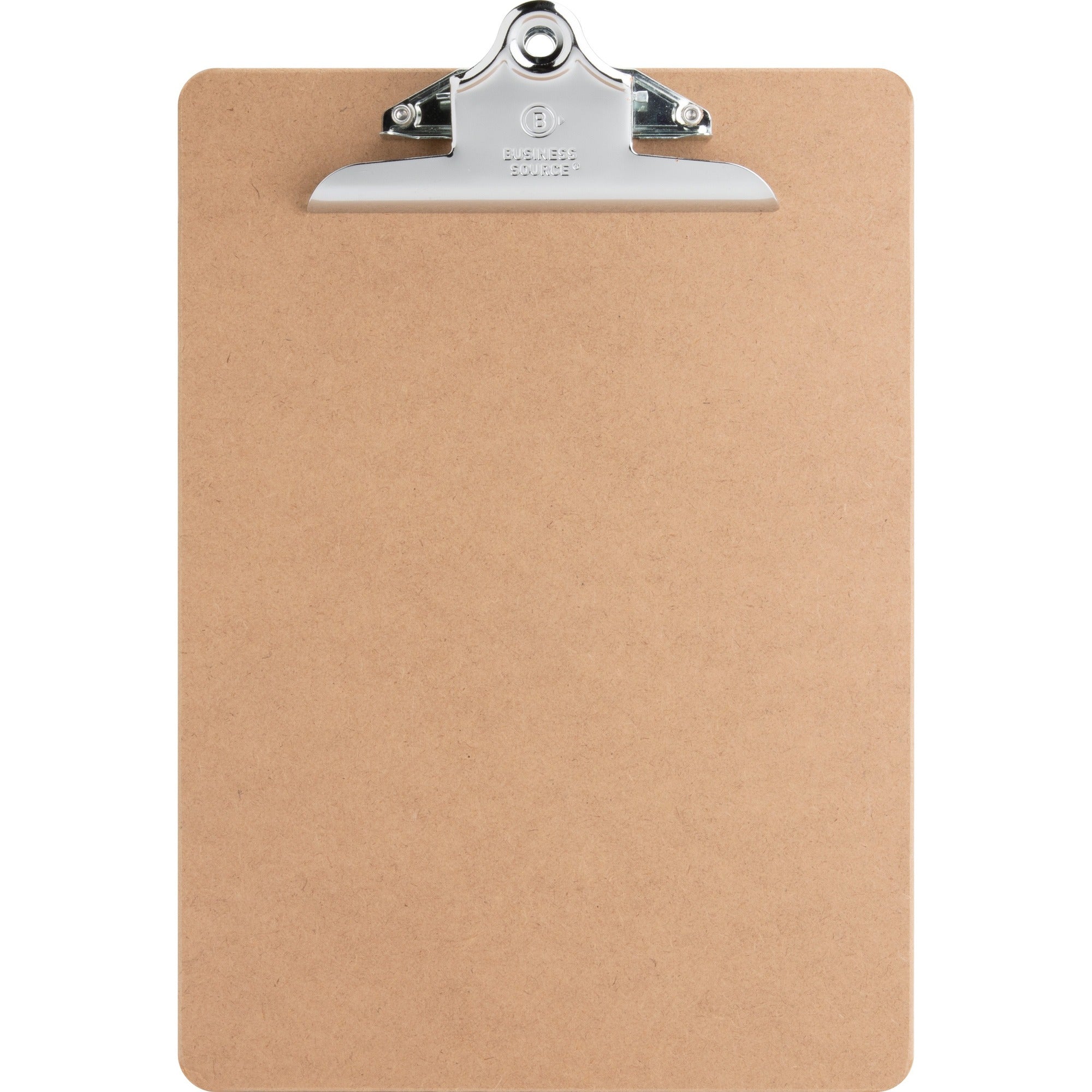 Business Source Hardboard Clipboard - Standard - 9" x 12 1/2" Sheet Size - Hardboard - Brown - 1 Each