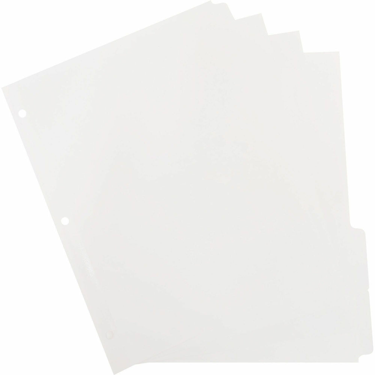 Business Source 3-Ring Plain Tab Indexes - 5 Write-on Tab(s) - 5 Tab(s)/Set - 2" Tab Width - 8.5" Divider Width x 11" Divider Length - Letter - 3 Hole Punched - White Divider - 100% Recycled - Mylar Reinforced Edge, Punched - 100 / Box