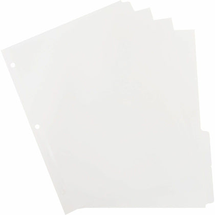 Business Source Plain Tab Indexes - 5 Write-on Tabs - 2’’ Width - Letter Size - 100% Recycled - 100/Box - Index Divider
