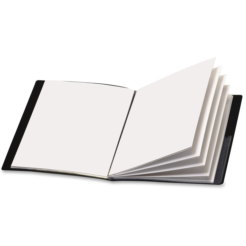 Cardinal®ShowFile 50132 Letter Presentation Book - 8 1/2" x 11" - 24 Sheets Capacity - 12 Internal Pocket(s) - Poly - Black - Acid-free, Clear Overlay, Non-stick, PVC-free - 1 Each