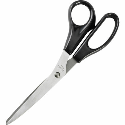 Business Source Stainless Steel Scissors - 8’’ Bent-right - Black