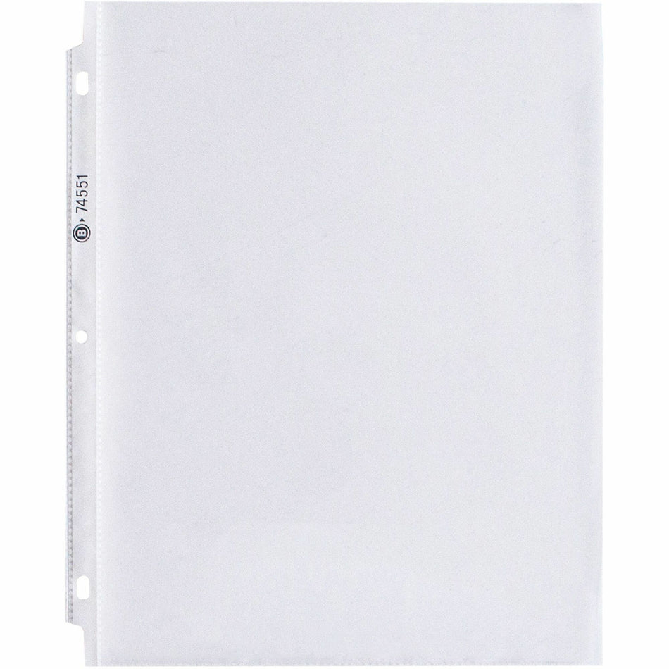 Business Source Top-Loading Poly Sheet Protectors - 11" Height x 9" Width x 1.9 mil Thickness - For Letter 8 1/2" x 11" Sheet - 3 x Holes - Ring Binder - Rectangular - Clear - Polypropylene - 100 / Box