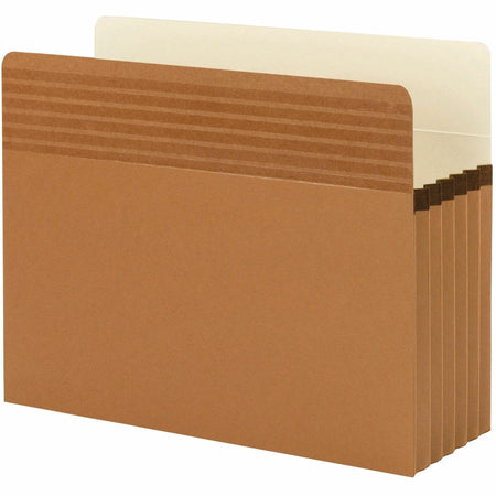 Smead Easy Grip Straight Tab Cut Letter Recycled File Pocket - 8 1/2" x 11" - 5 1/4" Expansion - Redrope - Tear Proof, Tear Resistant - 30% Recycled - 10 / Box