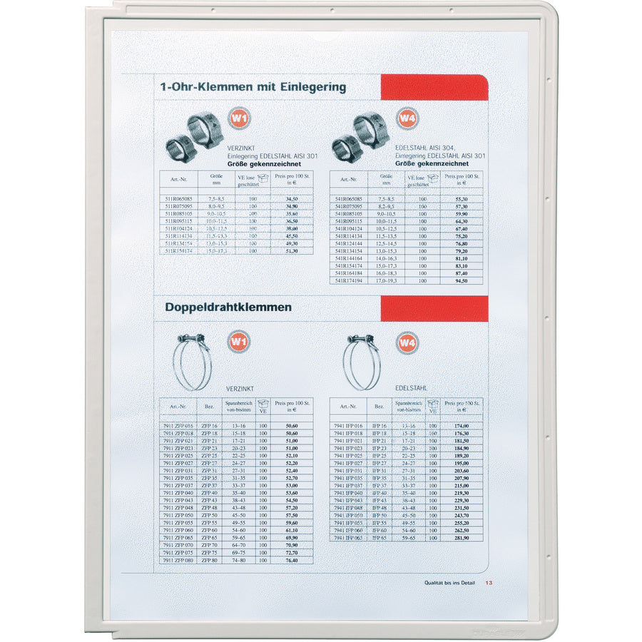 SHERPA Desk Reference System - Support Letter 8.50" x 11" Media - Polypropylene - 12" Height x 9.5" Width - 5 / Set
