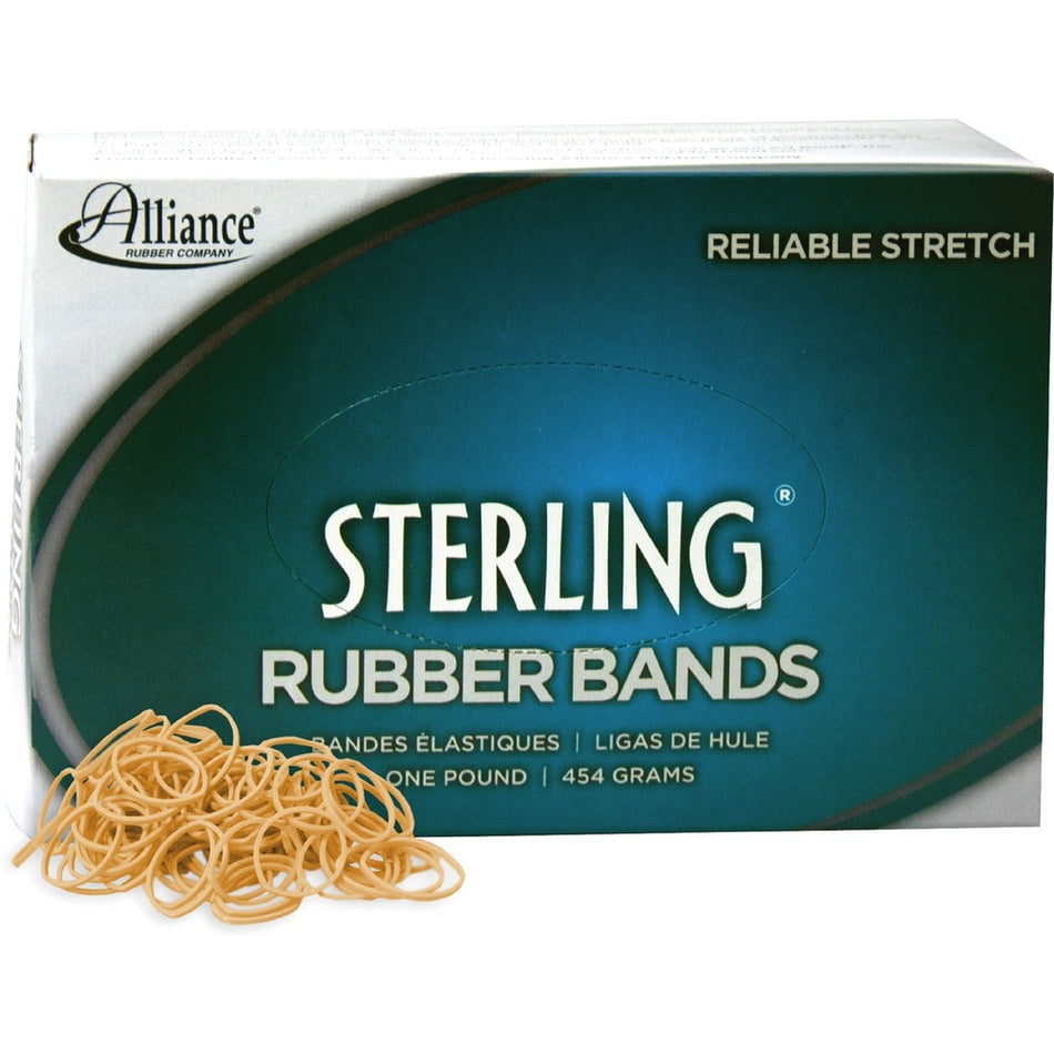 Alliance Rubber Sterling Rubber Bands - Size: #10 - 1.3" Length x 62.5 mil Thickness - Durable, Elastic - Natural Crepe - 5000 / Box