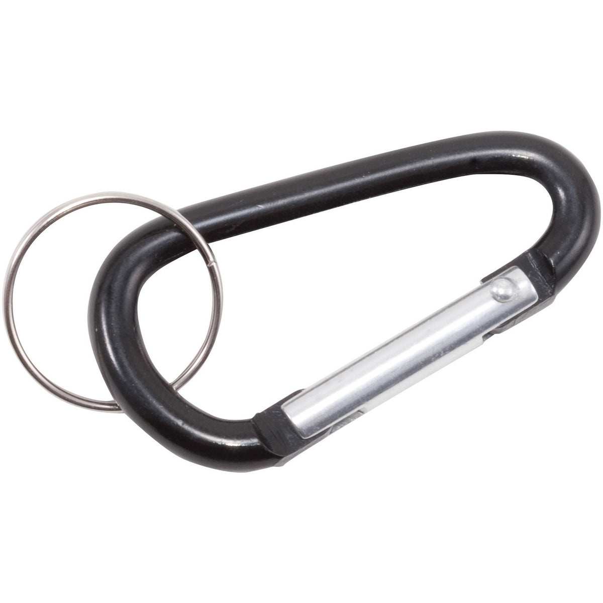 Advantus Split Key Ring Carabiner Key Ring - Aluminum - Black - 10 / Pack