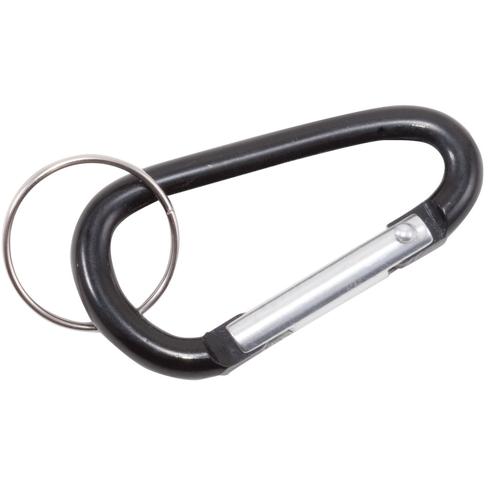 Advantus Split Key Ring Carabiner Key Ring - Aluminum - Black - 10 / Pack