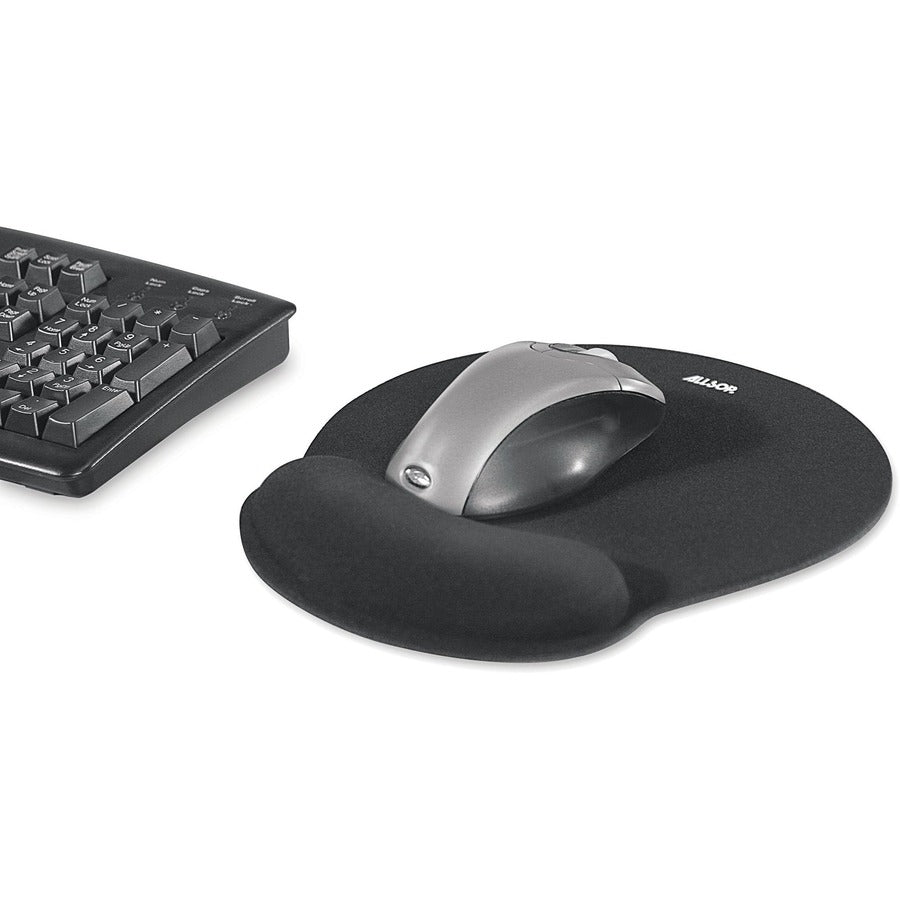 Allsop ComfortFoam Memory Foam Mouse Pad with Wrist Rest - 1" Height x 9" Width x 10" Depth - Black - Memory Foam - Stress Resistant - Mouse - 1 Each