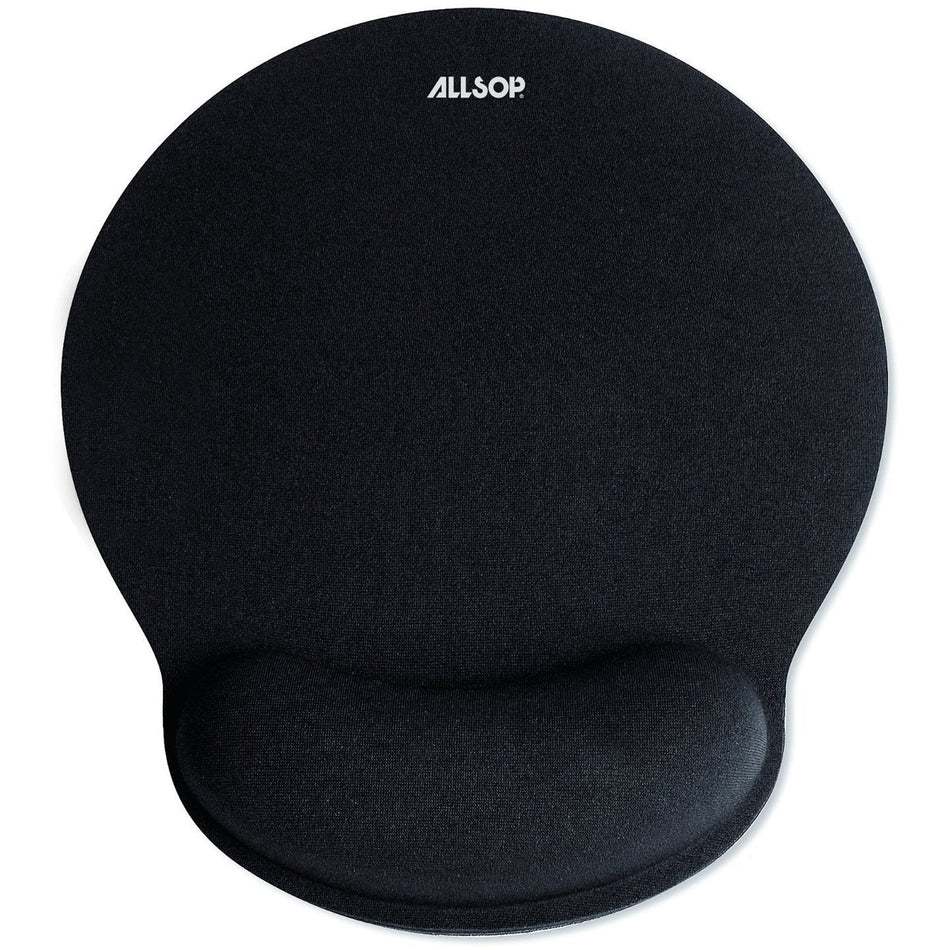 Allsop ComfortFoam Memory Foam Mouse Pad with Wrist Rest - 1" Height x 9" Width x 10" Depth - Black - Memory Foam - Stress Resistant - Mouse - 1 Each
