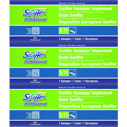 Swiffer Professional Sweeper - 10" Width Head - Swivel Head, Lightweight - Green - 3 / Carton