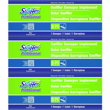 Swiffer Professional Sweeper - 10" Width Head - Swivel Head, Lightweight - Green - 3 / Carton
