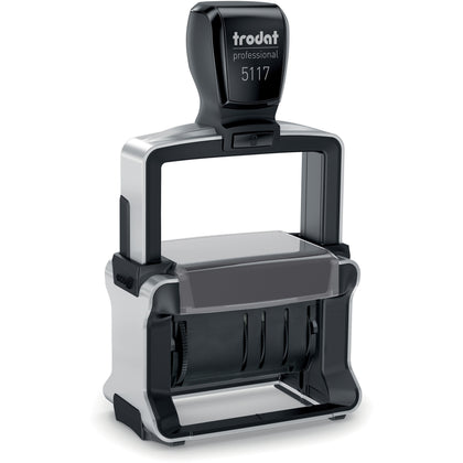 Trodat Professional 12 Message Date Stamp - Message Stamp - ANSWERED, BACKORDERED, CANCELLED, BILLED, RECEIVED, EMAILED, CHECKED, DELIVERED, ENTERED, PAID, SHIPPED, ... - 10000 Impression(s) - Black - Recycled - 1 Each