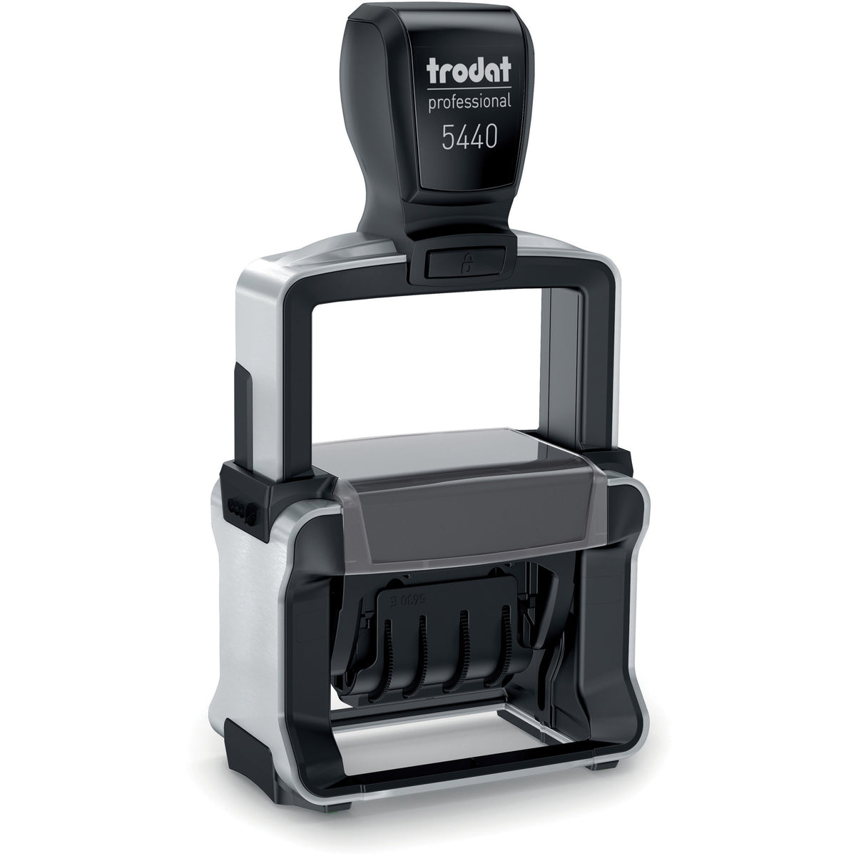 Trodat Professional 5-in-1 Date Stamp - Date Stamp - ENTERED, PAID, FAXED, RECEIVED - 10000 Impression(s) - Blue, Red - Recycled - 1 Each
