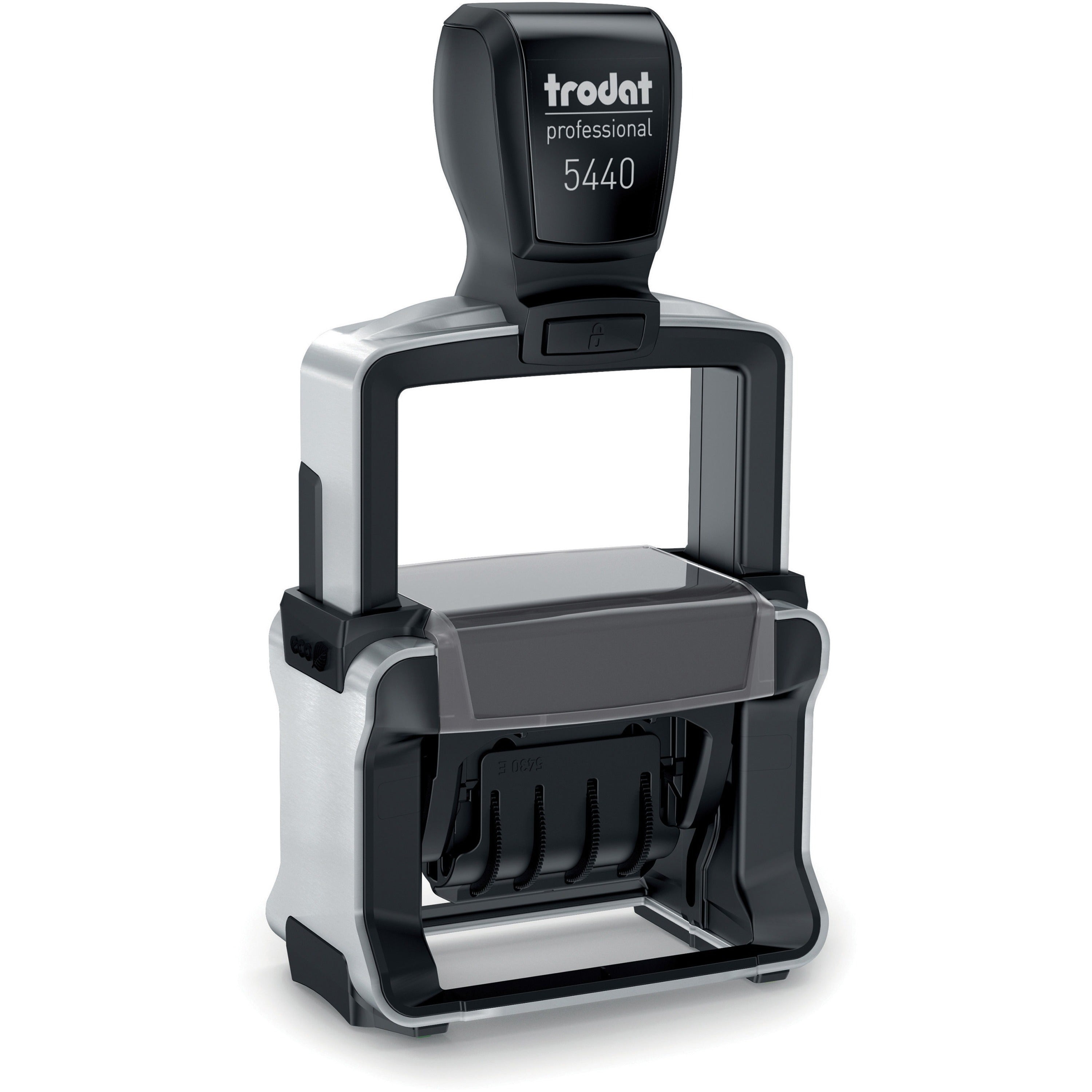Trodat Professional 5-in-1 Date Stamp - Date Stamp - ENTERED, PAID, FAXED, RECEIVED - 10000 Impression(s) - Blue, Red - Recycled - 1 Each