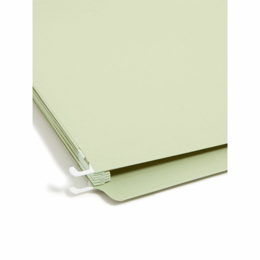 Smead FasTab 1/3 Tab Cut Legal Recycled Hanging Folder - 8 1/2" x 14" - 5 1/4" Expansion - Top Tab Location - Assorted Tab Position - 11 pt. - Moss - Heavy Duty, Reinforced Tab - 10% Recycled - 9 / Box