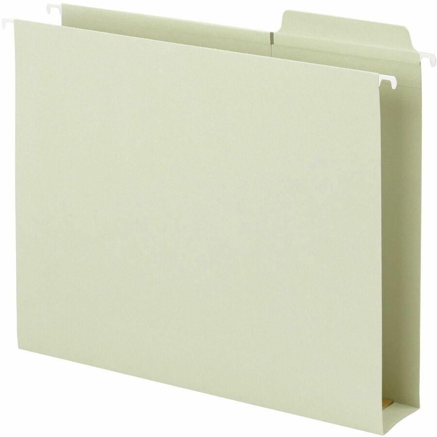 Smead FasTab 1/3 Tab Cut Letter Recycled Hanging Folder - 8 1/2" x 11" - 2" Expansion - Top Tab Location - Assorted Tab Position - 11 pt. - 2 Plys - Moss - Reinforced Tab - 10% Recycled - 20 / Box