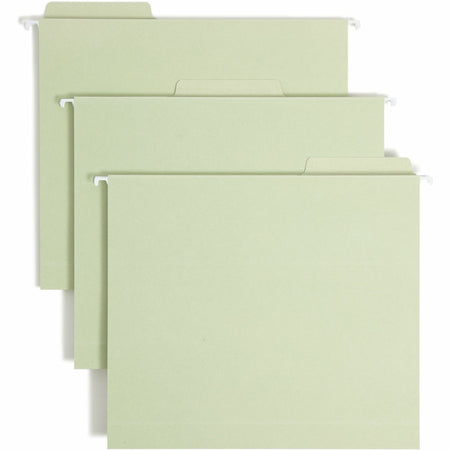 Smead FasTab 1/3 Tab Cut Letter Recycled Hanging Folder - 8 1/2" x 11" - 2" Expansion - Top Tab Location - Assorted Tab Position - 11 pt. - 2 Plys - Moss - Reinforced Tab - 10% Recycled - 20 / Box