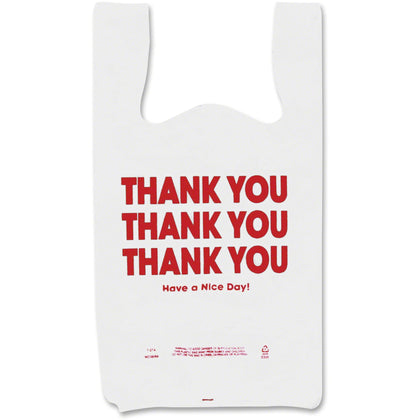 COSCO Thank You Plastic Bags - High Density White - 250/Box - Shopping