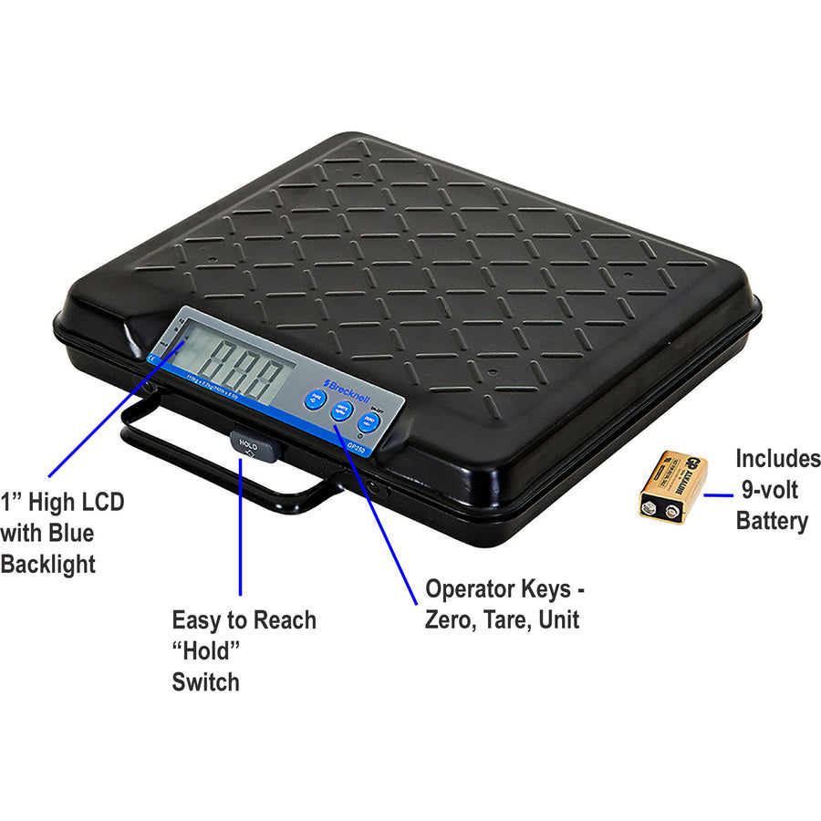 Brecknell Digital Bench Scale - 250 lb / 110 kg Maximum Weight Capacity - Black