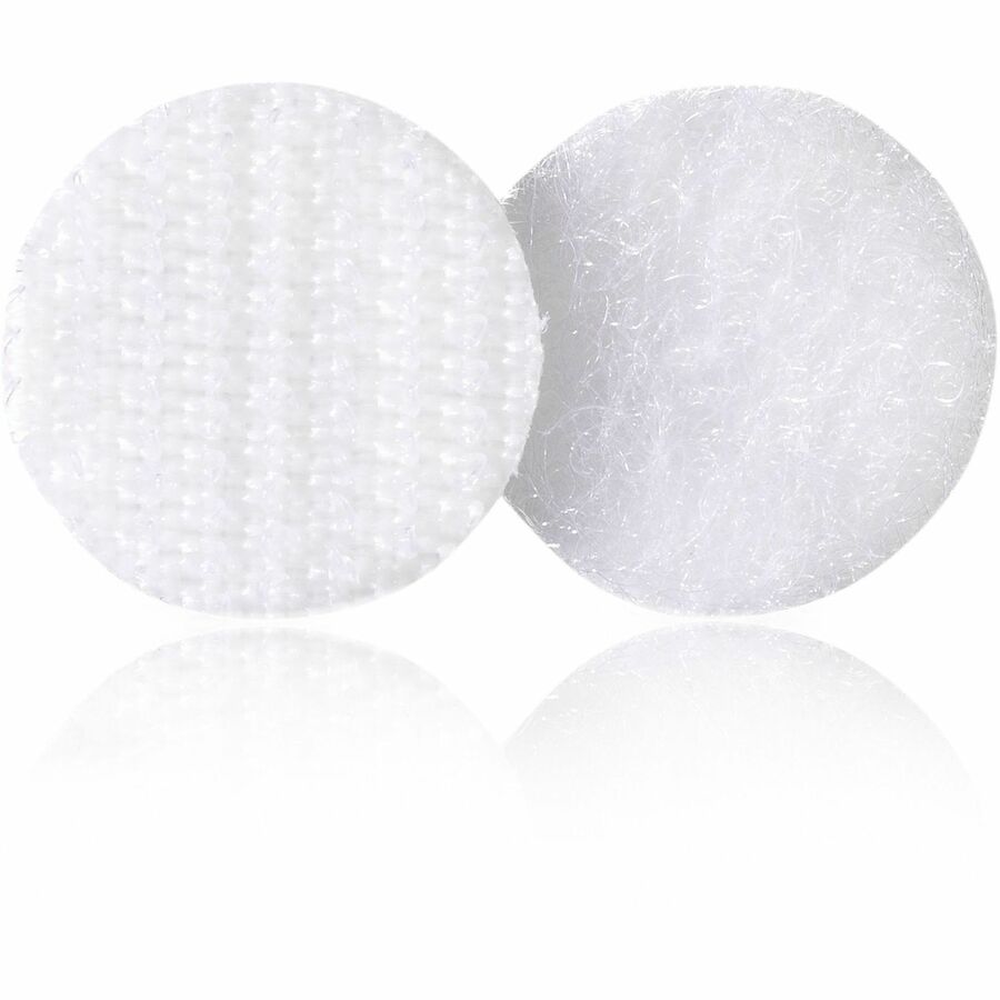 VELCRO®  Sticky Back 5/8in Circles White 75 Ct - 0.59" Length x 0.59" Width x 0.63" Diameter - White - Adhesive Backing - Dispenser Included - For Glass, Metal, Plastic, Wood, Tile, Indoor, Smooth Surface, Outdoor, Home, School, Office - 75 / Pack