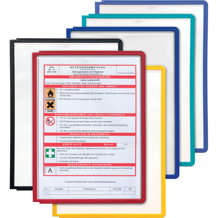 SHERPA Desk Reference System - Assorted - Polypropylene - 12" Height x 9.5" Width - 5 / Set